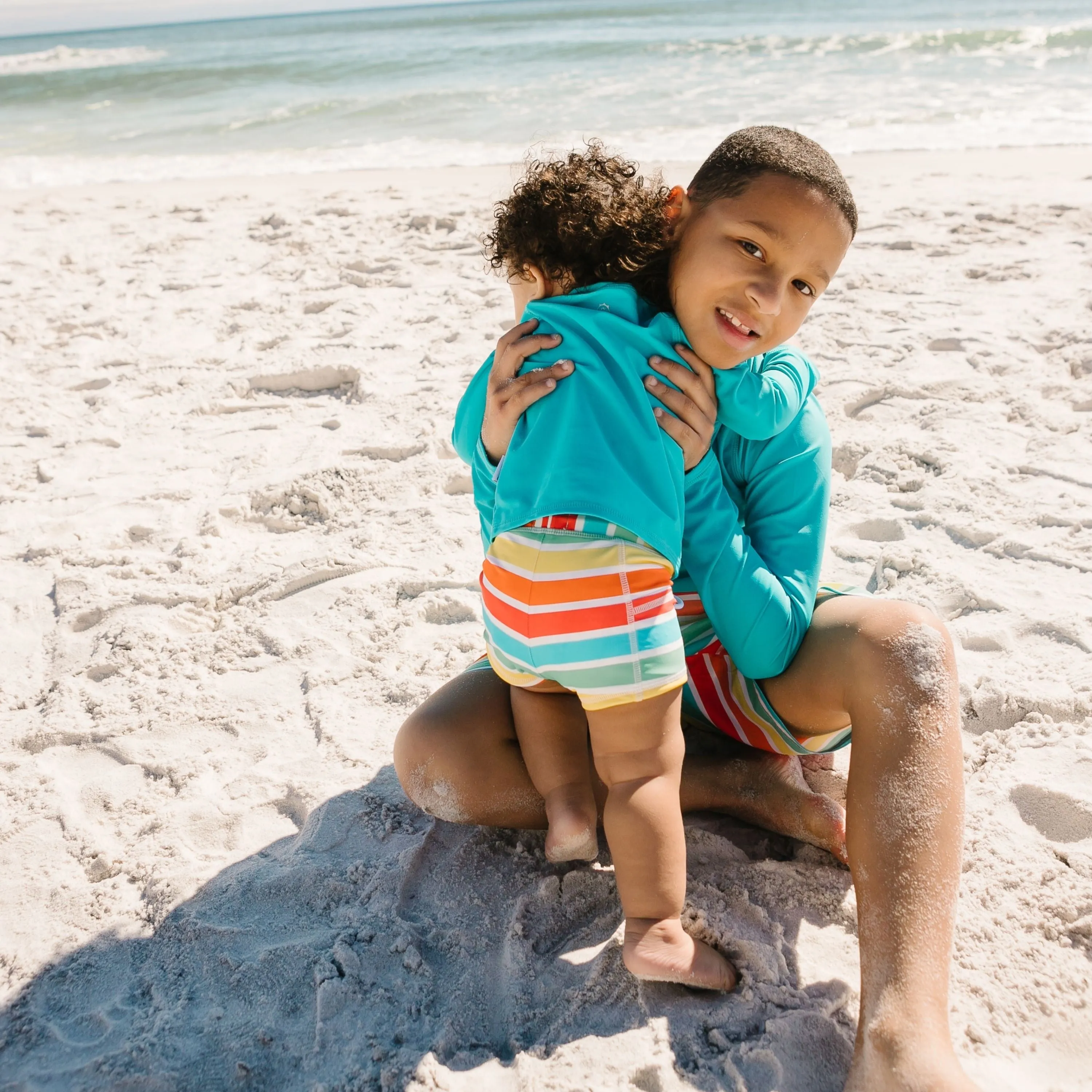 Kids Euro Swim Shorties | "Rainbow"