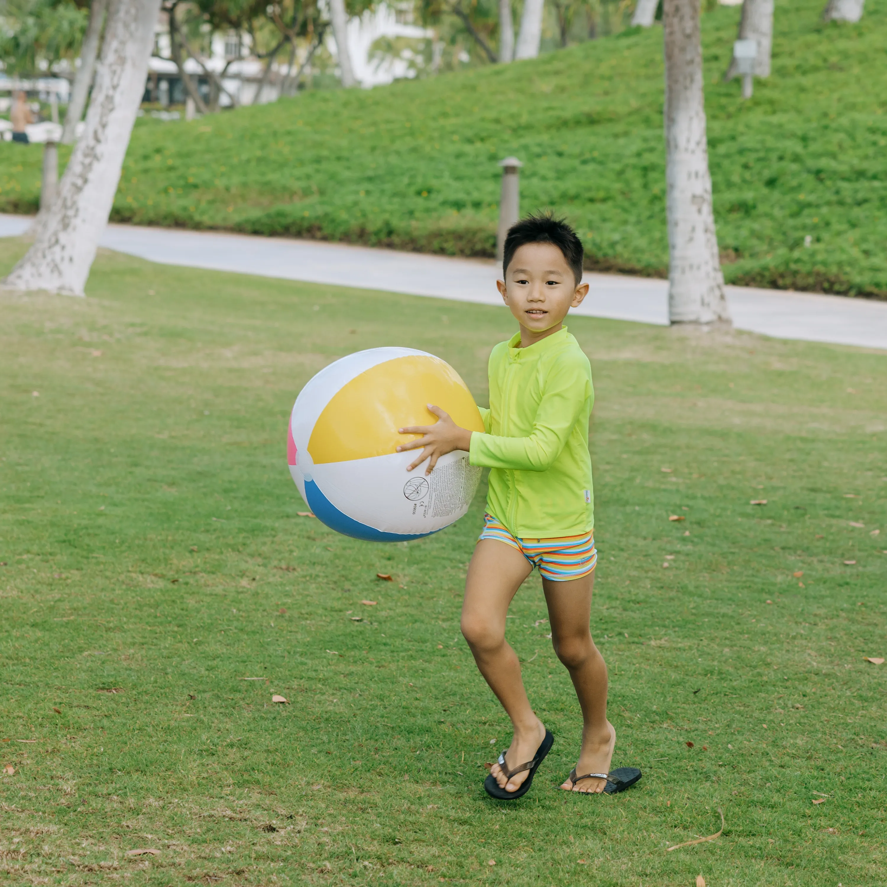 Kids Euro Swim Shorties | "Sunny Stripe"