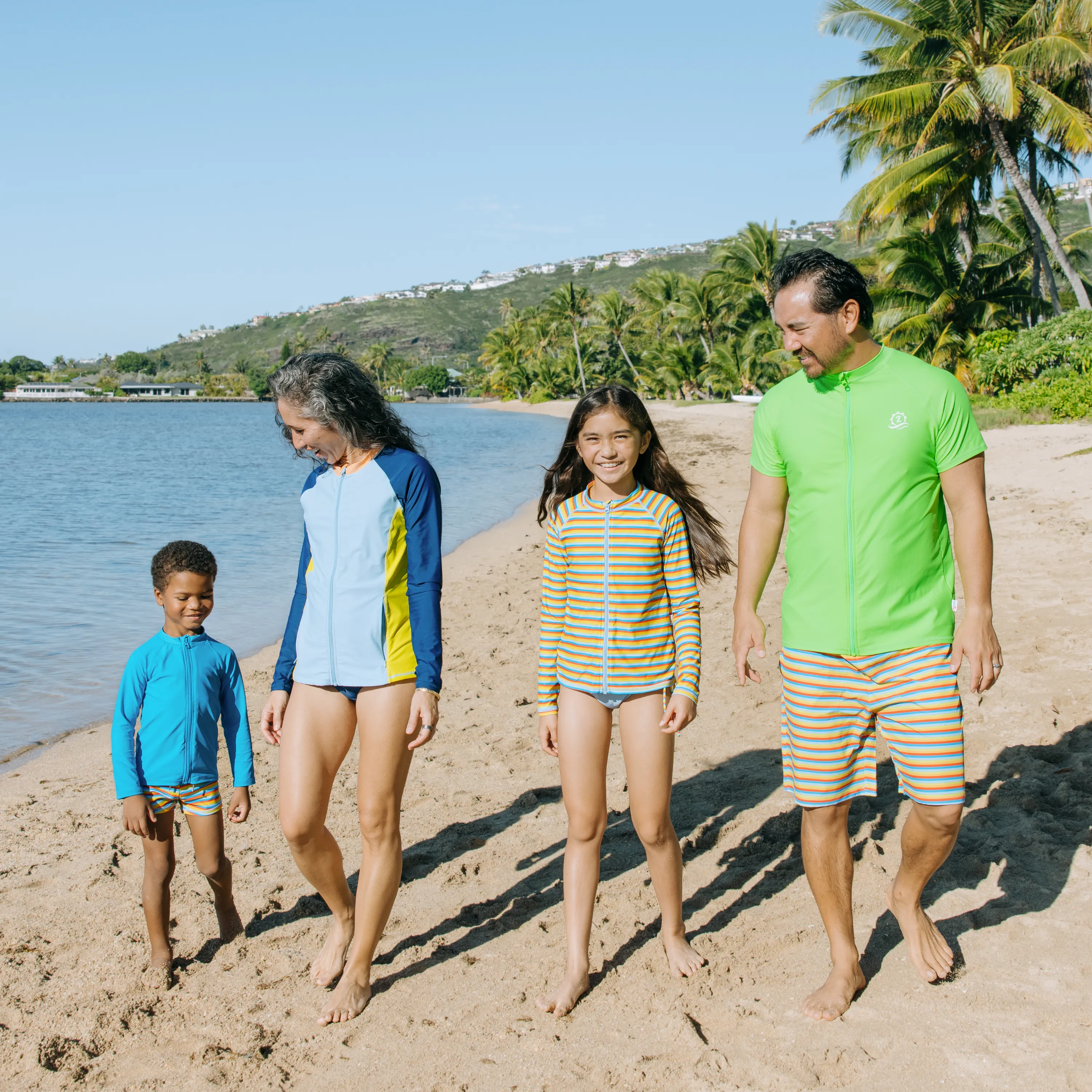 Kids Euro Swim Shorties | "Sunny Stripe"