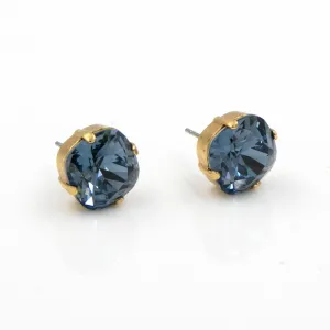 La Vie Parisienne Montana Sapphire Stud Earrings Gold