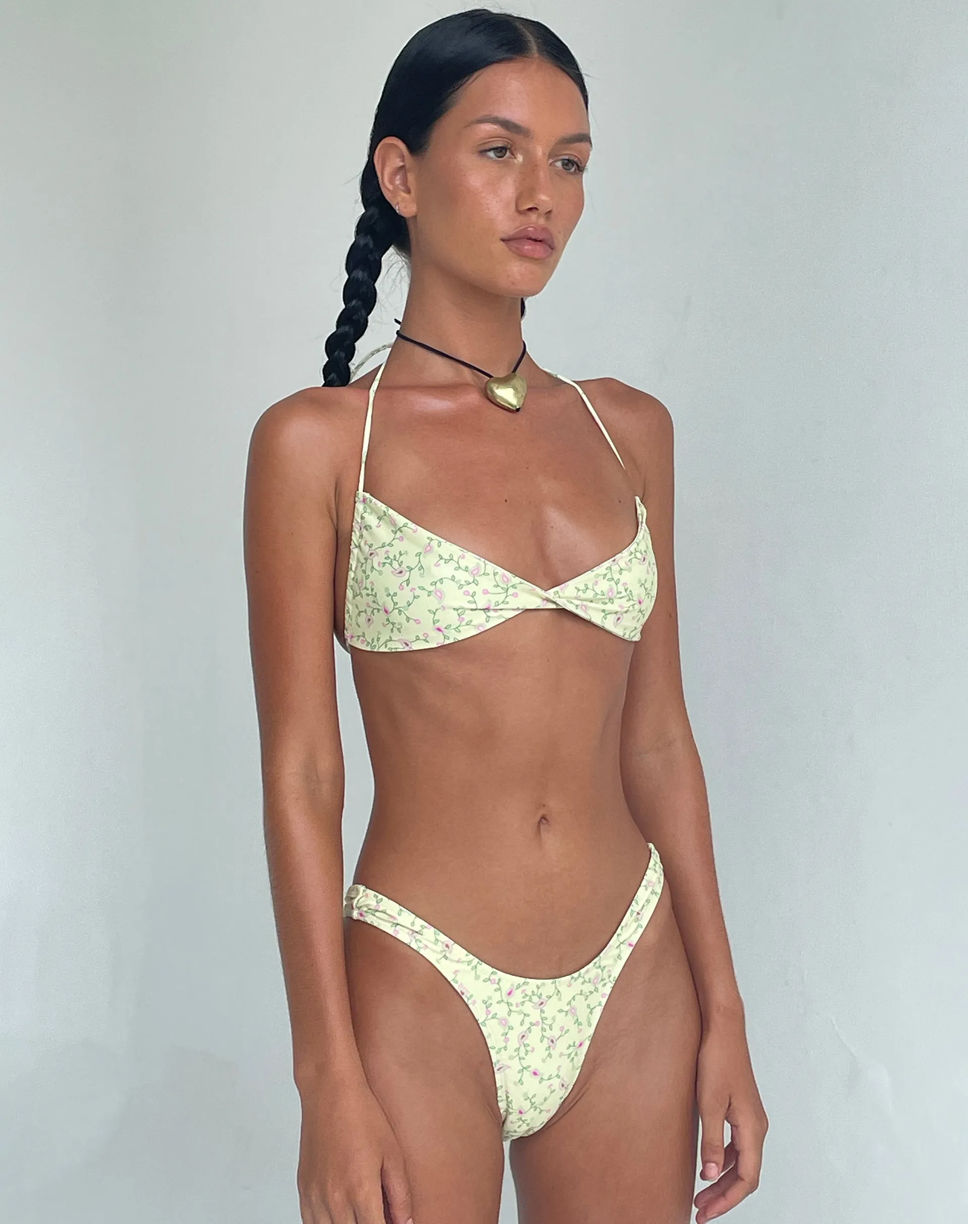 Laufey Bikini Top in Paisley Fun Yellow