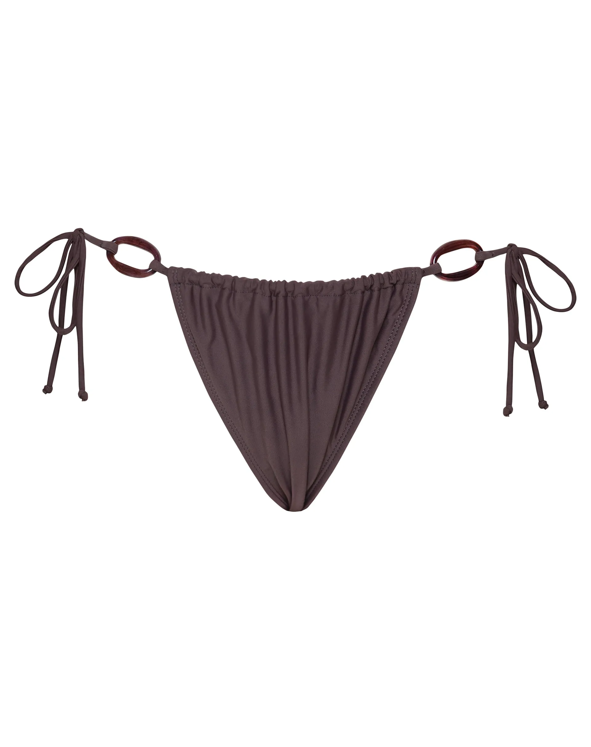 Leyna Beaded Bikini Bottom in Coffee