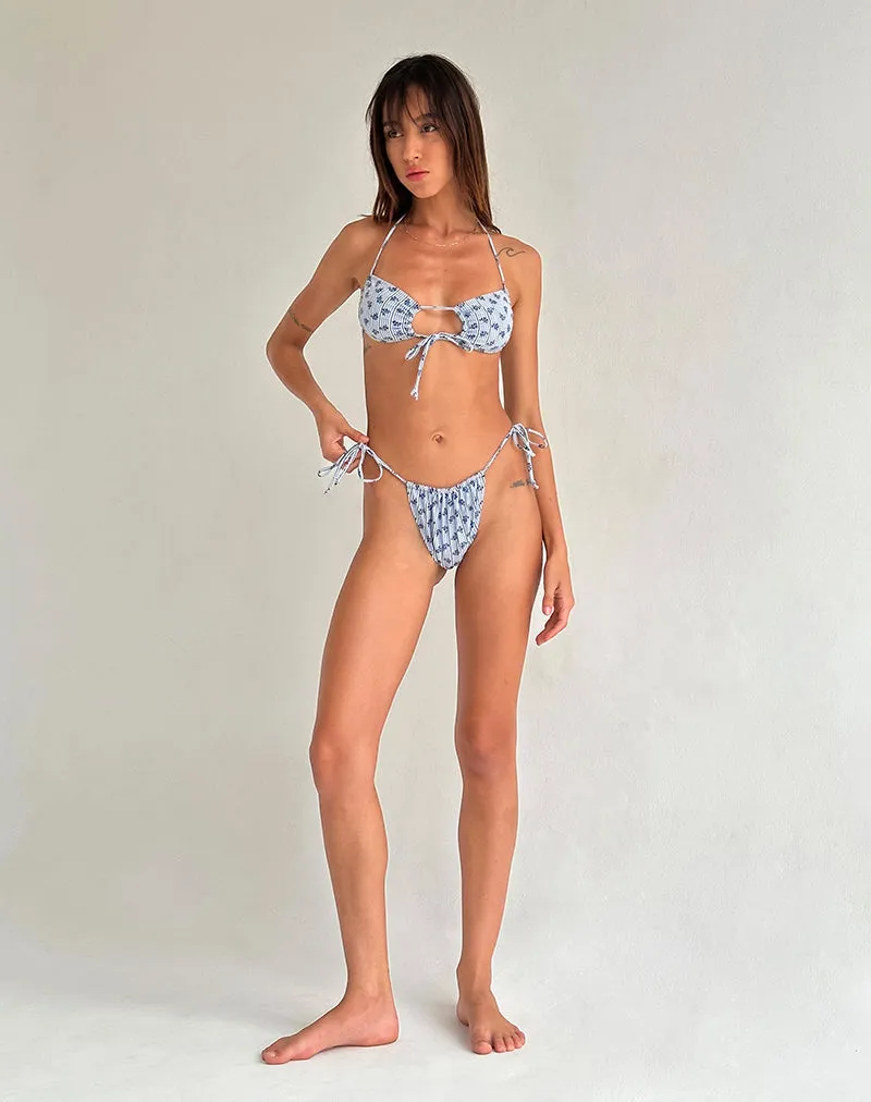 Leyna Bikini Bottom in Floral Stripe