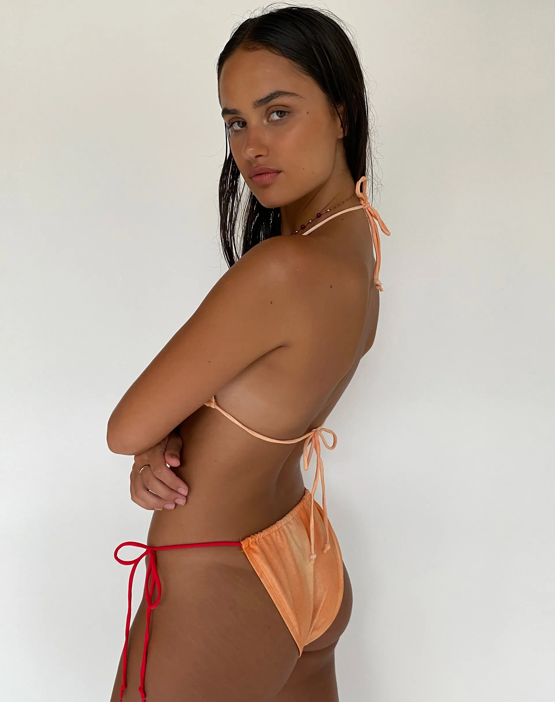 Leyna Bikini Bottom in Orange Flower