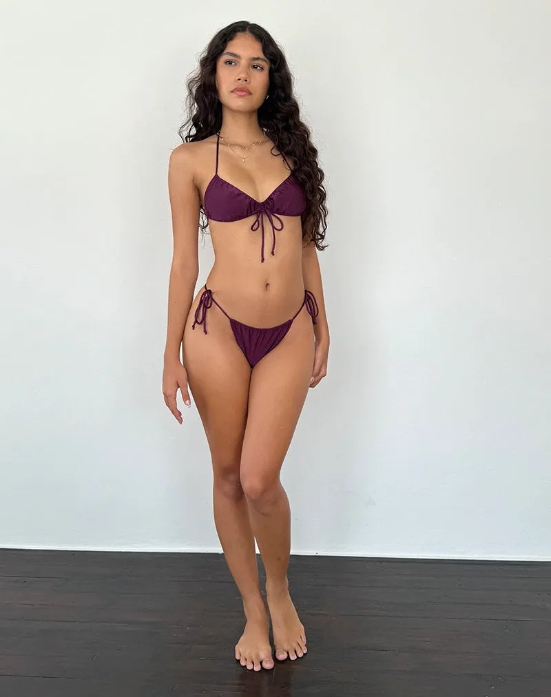 Leyna Bikini Bottom in Plum Shimmer