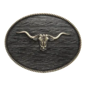 Longhorn with Wood Grain Iconic Classic Buckle