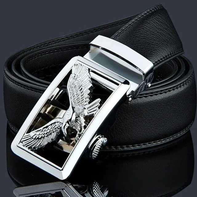 Luxury Eagle Metal Automatic Buckle Men Waist Belt