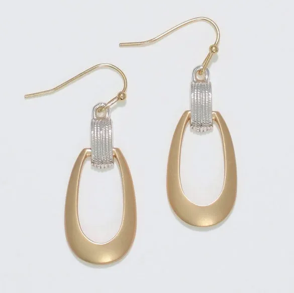 Matte Gold w/ Silver Accent Earrings