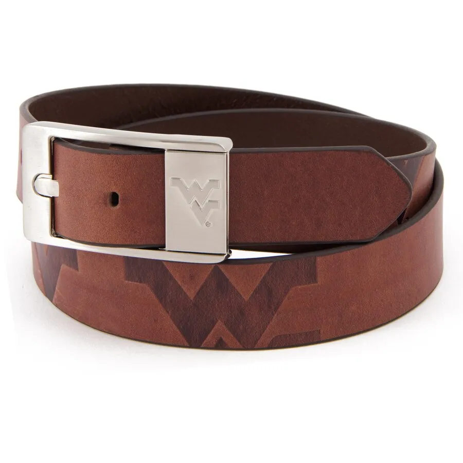 MEN'S “FLYING WV” BRANDED LEATHER BELT