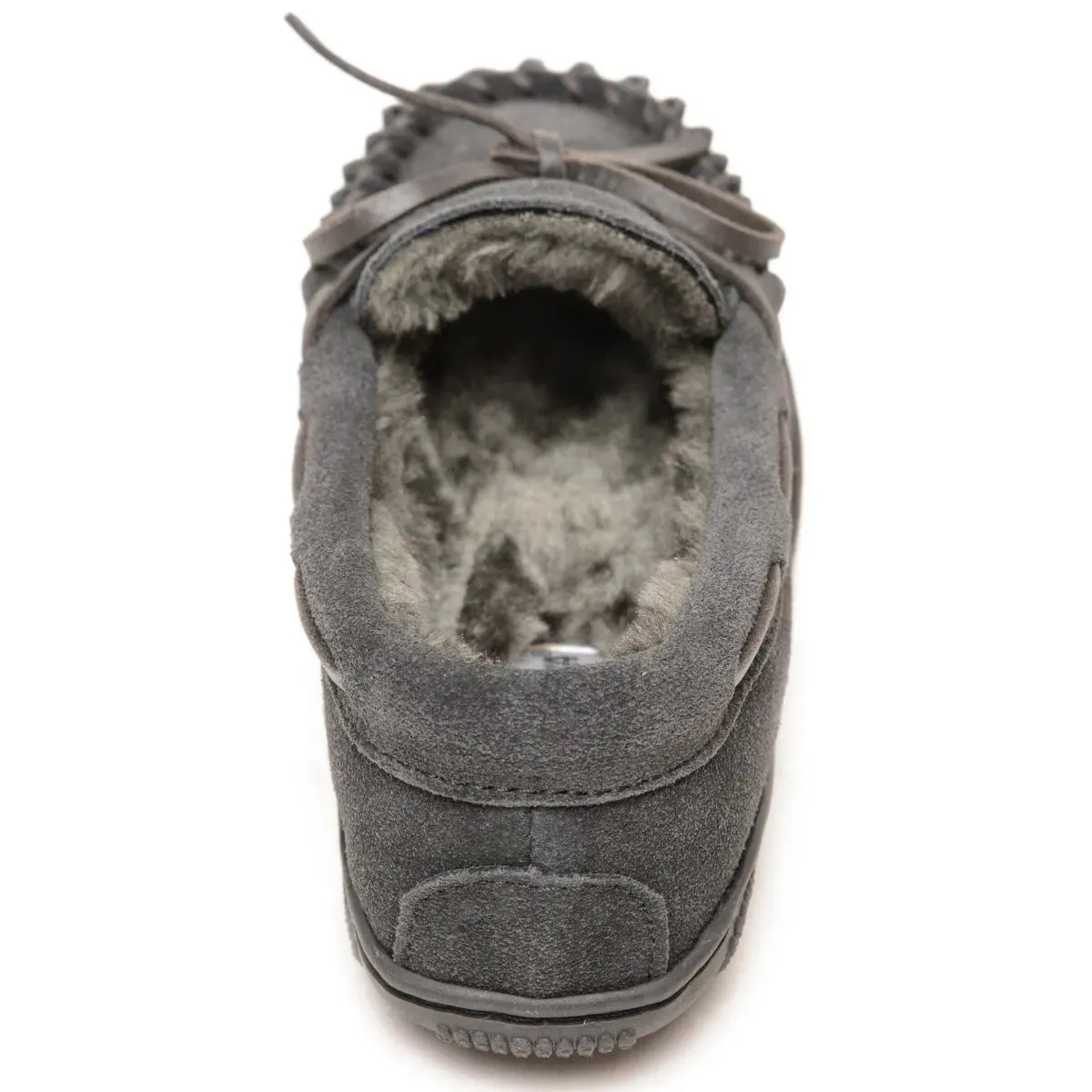 Minnetonka Pile Lined Hardsole Suede (Charcoal) - Children's Slipper