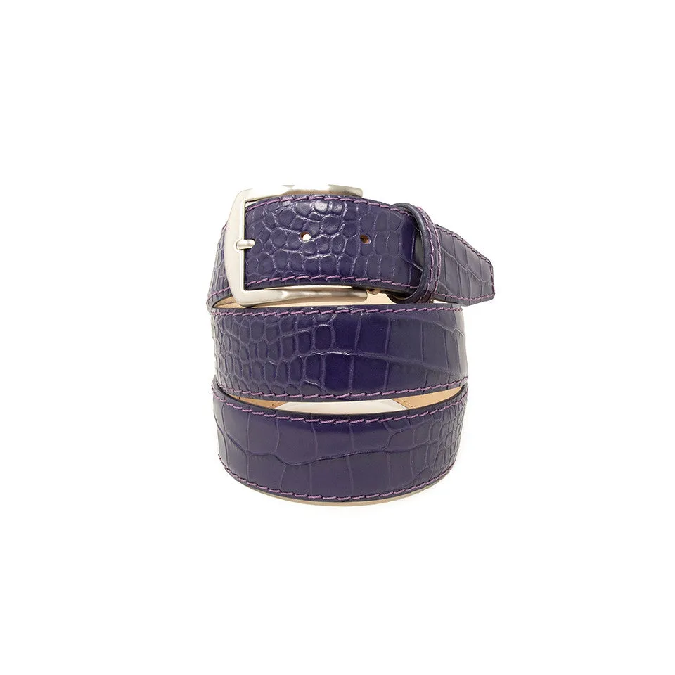 Mock Crocodile Belt - Purple