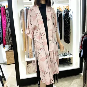 Pink Paradise Long Kimono Cardigan