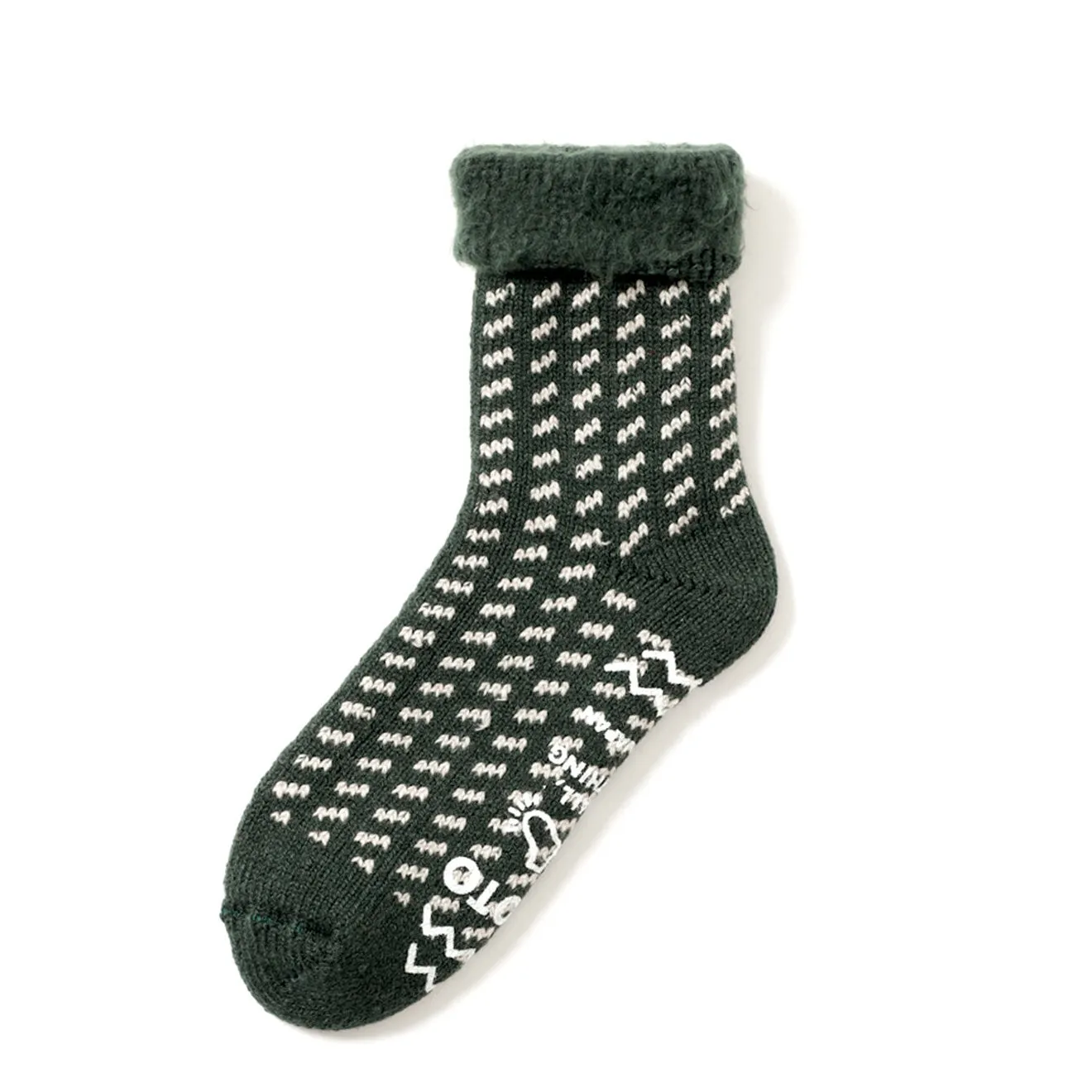 RoToTo Comfy Room Socks Birds Eye Green