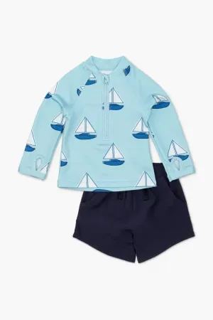 SALE - Rashguard Top Swim Trunks Bundle_Set Sail   Navy