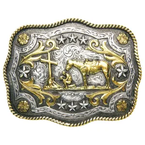 Scalloped Praying Cowboy Buckle