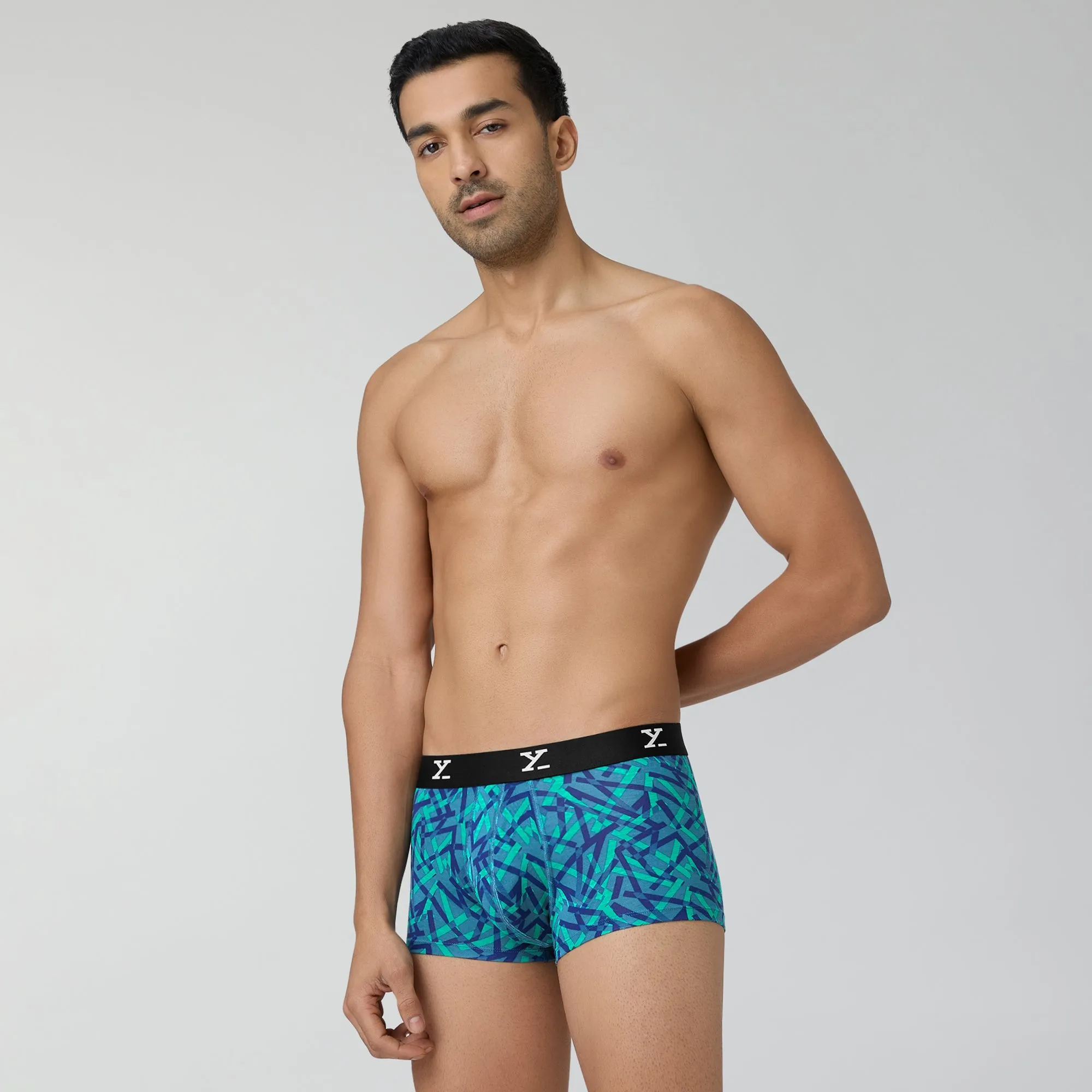 Shuffle Modal Trunks Aqua Strokes