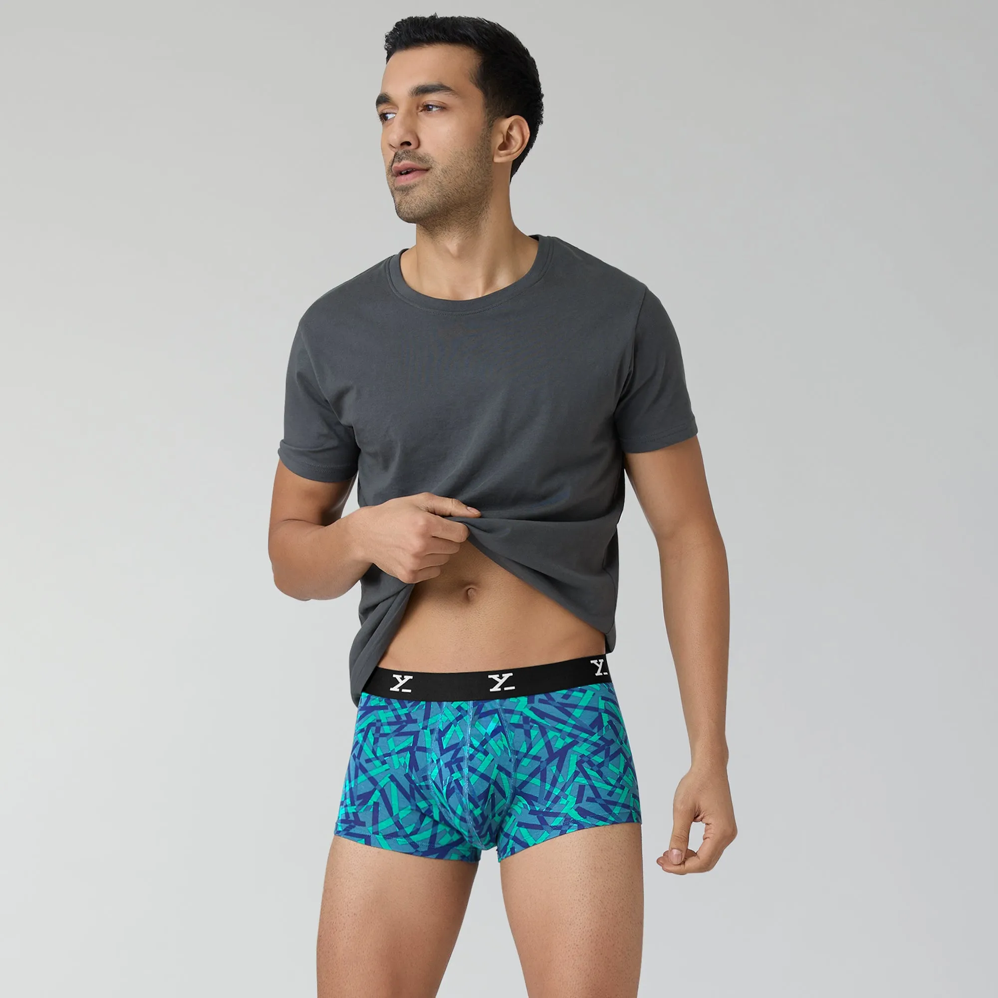 Shuffle Modal Trunks Aqua Strokes