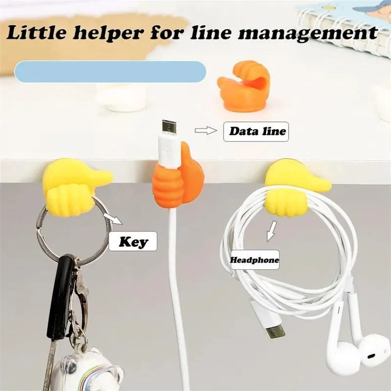 Silicone Wall Hook Cable Organizer: Multipurpose Hanger Clips for Home & Office