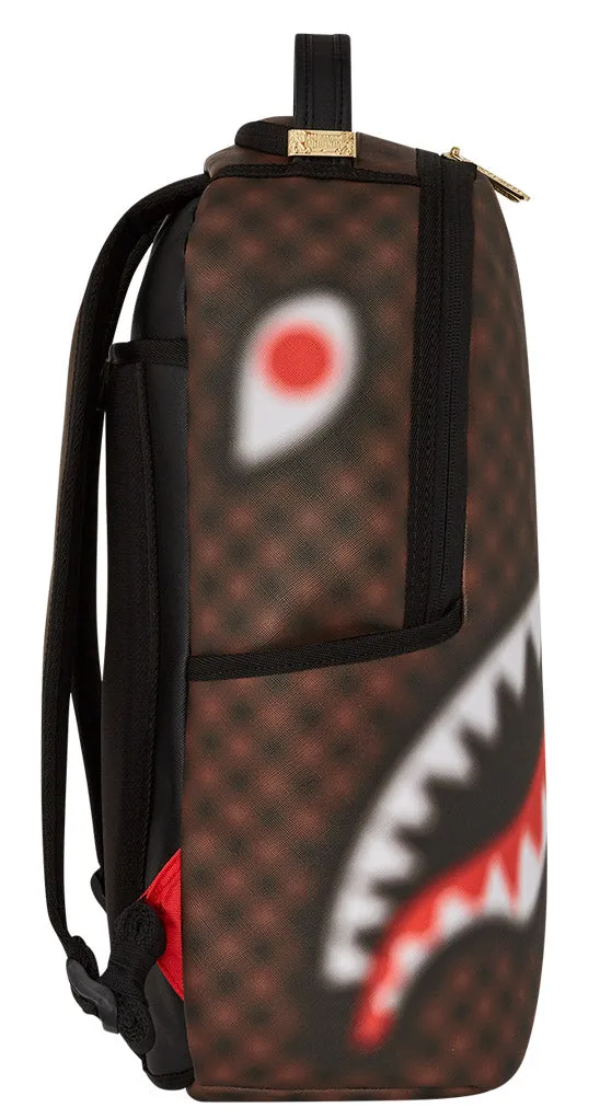 Sprayground Shark in Paris Blur Effect In Brown Check