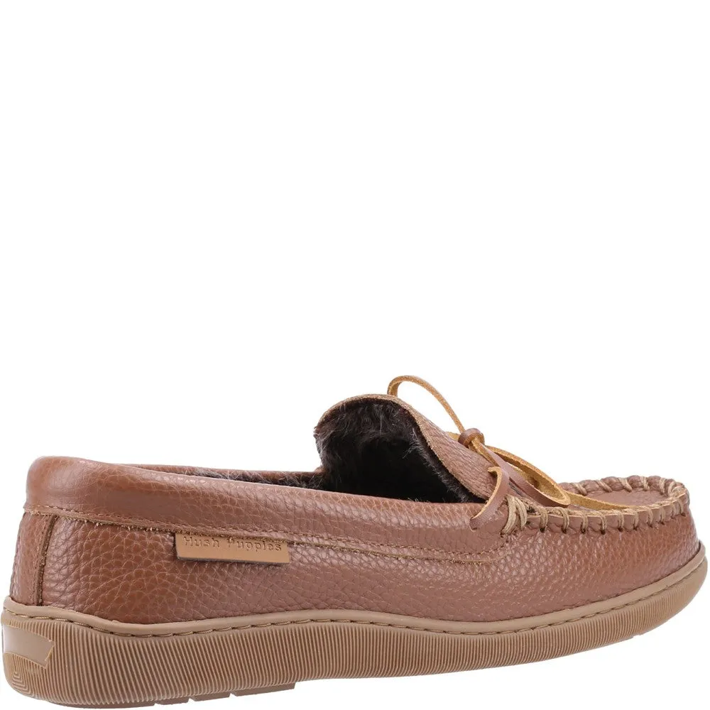 Tan Ace Leather Slippers