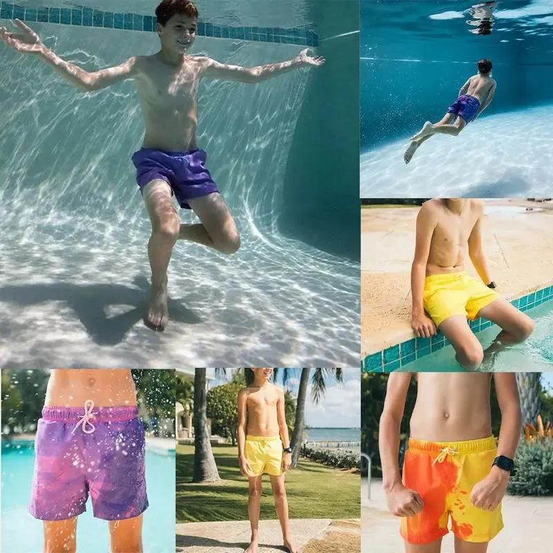 Temperature Sensitive Swim Trunks for Men & Kids