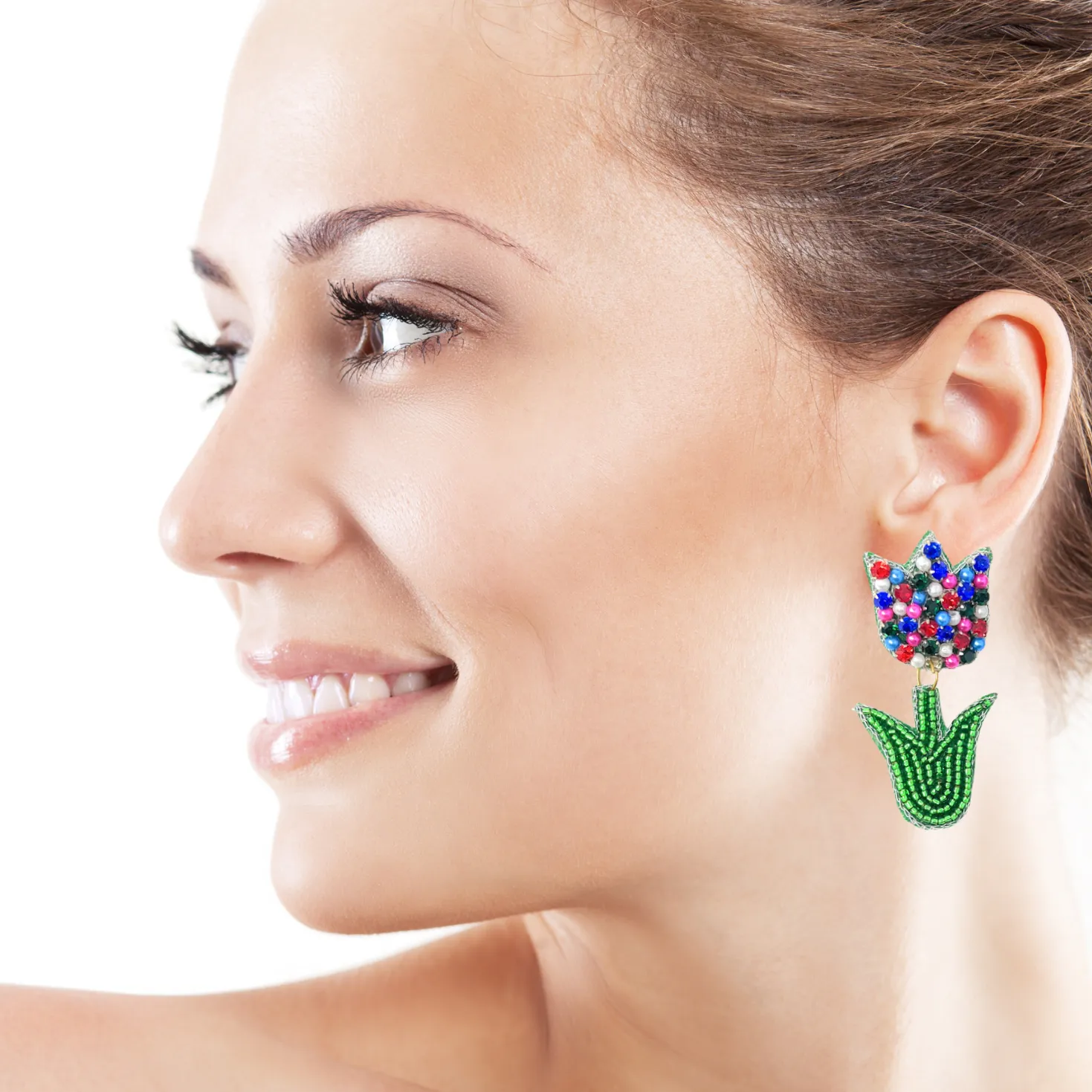 Tulip Beaded Earrings