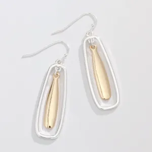 Two Tone Drop Earrings